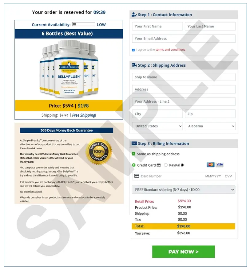 BellyFlush Order Page